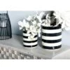 Budget 🎉 Olivia & May Set of 3 Planters White/Black Striped - Olivia & May 🔥 -Planters Sales Store unnamed file 6718