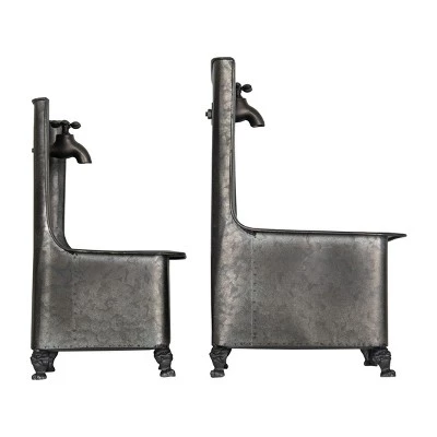 Top 10 ๐ Set of 2 Black Galvanized Metal Sink Planters - Foreside Home & Garden โค๏ธ 4 Top 10 ๐ Set of 2 Black Galvanized Metal Sink Planters - Foreside Home & Garden โค๏ธ - Image 2