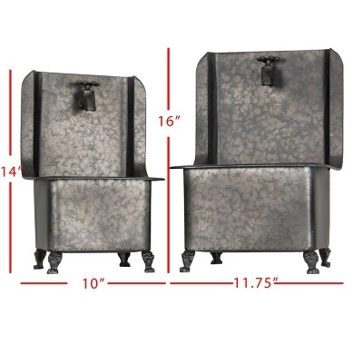 Top 10 ๐ Set of 2 Black Galvanized Metal Sink Planters - Foreside Home & Garden โค๏ธ 7 Top 10 ๐ Set of 2 Black Galvanized Metal Sink Planters - Foreside Home & Garden โค๏ธ - Image 5