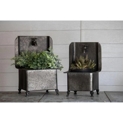 Top 10 ๐ Set of 2 Black Galvanized Metal Sink Planters - Foreside Home & Garden โค๏ธ 8 Top 10 ๐ Set of 2 Black Galvanized Metal Sink Planters - Foreside Home & Garden โค๏ธ - Image 6