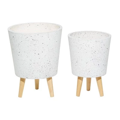 Best Sale 😍 Set of 2 Contemporary Wood Planters - Olivia & May Gray ⌛ 9 Best Sale 😍 Set of 2 Contemporary Wood Planters - Olivia & May Gray ⌛ - Image 7