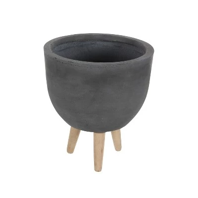 Cheap ๐ฅ Set of 3 Round Planters with Wooden Legs - Olivia & May Black โ๏ธ 5 Cheap ๐ฅ Set of 3 Round Planters with Wooden Legs - Olivia & May Black โ๏ธ - Image 3