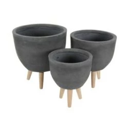 Cheap ๐ฅ Set of 3 Round Planters with Wooden Legs - Olivia & May Black โ๏ธ 12 Cheap ๐ฅ Set of 3 Round Planters with Wooden Legs - Olivia & May Black โ๏ธ -Planters Sales Store unnamed file 6748