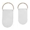 Hot Sale 🎁 Set of 2 White Metal Wall Hanging Planters with Wood Bead Hangers - Foreside Home & Garden 🎁