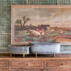 Promo 😀 Park Hill Collection Metal Oblong Centerpiece Planters ✔️ -Planters Sales Store unnamed file 6767