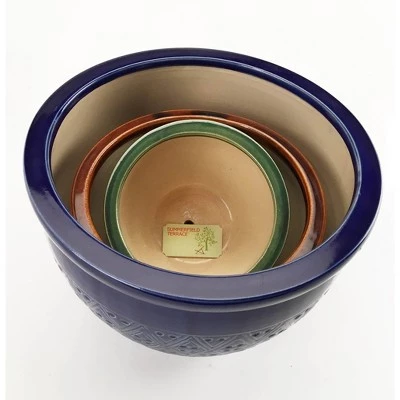 Deals ⌛ Zingz & Thingz Set of 3 Ceramic Flower Pots Jewel Tone - Zings & Thingz ✨ 3 Deals ⌛ Zingz & Thingz Set of 3 Ceramic Flower Pots Jewel Tone - Zings & Thingz ✨ - Image 2