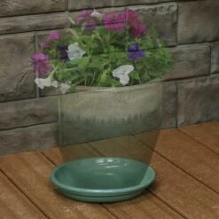 Discount 🎉 Sunnydaze Decor Sunnydaze Outdoor/Indoor Ceramic High-Fired Glazed UV and Frost-Resistant Flower Pot Planter Saucer - 7" Diameter - Seafoam - 2-Pack 👍 -Planters Sales Store unnamed file 6812