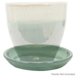 Discount 🎉 Sunnydaze Decor Sunnydaze Outdoor/Indoor Ceramic High-Fired Glazed UV and Frost-Resistant Flower Pot Planter Saucer - 7" Diameter - Seafoam - 2-Pack 👍 -Planters Sales Store unnamed file 6814