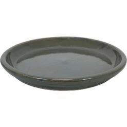 Flash Sale ⌛ Sunnydaze Decor Sunnydaze Outdoor/Indoor High-Fired Glazed UV-Resistant and Frost-Resistant Ceramic Flower Pot Planter Saucer - 12" Diameter - Gray - 2-Pack 🎁 -Planters Sales Store unnamed file 6819