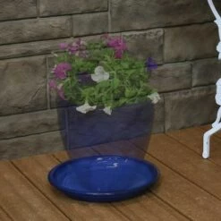 Best Pirce 🛒 Sunnydaze Decor Sunnydaze Outdoor/Indoor High-Fired Glazed UV- and Frost-Resistant Ceramic Flower Pot Planter Saucers - 9" Diameter - Imperial Blue - 2-Pack 👍 -Planters Sales Store unnamed file 6830