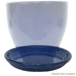 Best Pirce 🛒 Sunnydaze Decor Sunnydaze Outdoor/Indoor High-Fired Glazed UV- and Frost-Resistant Ceramic Flower Pot Planter Saucers - 9" Diameter - Imperial Blue - 2-Pack 👍 -Planters Sales Store unnamed file 6832