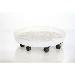 Deals 💯 Indoor/Outdoor Saucer with Attached Rollers - Alfresco Home LLC White 👍 -Planters Sales Store unnamed file 6842
