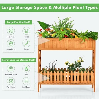 Cheap ⭐ Costway 2-Tier Raised Garden Bed Elevated Wood Planter Box for Vegetable Flower Herb 🧨 8 Cheap ⭐ Costway 2-Tier Raised Garden Bed Elevated Wood Planter Box for Vegetable Flower Herb 🧨 - Image 6