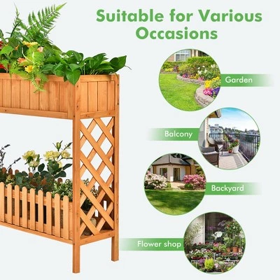 Cheap ⭐ Costway 2-Tier Raised Garden Bed Elevated Wood Planter Box for Vegetable Flower Herb 🧨 9 Cheap ⭐ Costway 2-Tier Raised Garden Bed Elevated Wood Planter Box for Vegetable Flower Herb 🧨 - Image 7