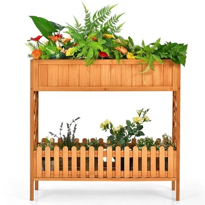 Cheap ⭐ Costway 2-Tier Raised Garden Bed Elevated Wood Planter Box for Vegetable Flower Herb 🧨 10 Cheap ⭐ Costway 2-Tier Raised Garden Bed Elevated Wood Planter Box for Vegetable Flower Herb 🧨 - Image 8