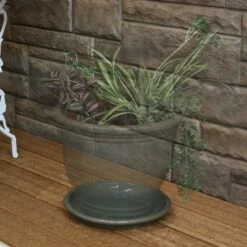 Budget 🔥 Sunnydaze Decor Sunnydaze High-Fired Glazed UV-Resistant and Frost-Resistant Outdoor/Indoor Ceramic Flower Pot Planter Saucers - 9" Diameter - Gray - 4-Pack 👍 -Planters Sales Store unnamed file 6918