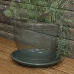Brand new 🔔 Sunnydaze Decor Sunnydaze Outdoor/Indoor Ceramic High-Fired Glazed UV-Resistant and Frost-Resistant Flower Pot Planter Saucers - 12" Diameter - Gray - 4-Pack ❤️ -Planters Sales Store unnamed file 6924