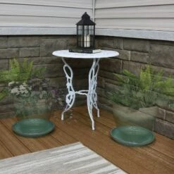 Brand new 👍 Sunnydaze Decor Sunnydaze Outdoor/Indoor High-Fired Glazed UV- and Frost-Resistant Ceramic Flower Pot Planter Saucers - 12" Diameter - Seafoam - 4-Pack ❤️