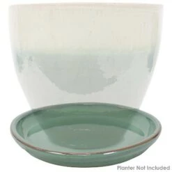 Brand new 👍 Sunnydaze Decor Sunnydaze Outdoor/Indoor High-Fired Glazed UV- and Frost-Resistant Ceramic Flower Pot Planter Saucers - 12" Diameter - Seafoam - 4-Pack ❤️ -Planters Sales Store unnamed file 6932
