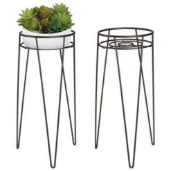 Coupon 💯 mDesign Midcentury Modern Plant, and Succulent Stand. Set of 2 👏
