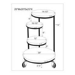 Best Sale 🛒 Asprey Plant Stand with Wheels Black - Powell Company 🎉 -Planters Sales Store unnamed file 6979