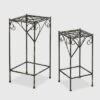 Buy 🔔 2pc Square Iron Plant Stands With Ridged Detail Black - Ore International 😍 -Planters Sales Store unnamed file 7006