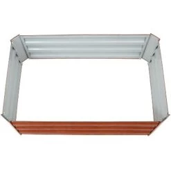 Best Sale 👍 Sunnydaze Decor Sunnydaze Raised Hot Dip Galvanized Steel Garden Bed for Plants, Vegetables, and Flowers - 47" L x 11.75" H - Woodgrain ❤️ -Planters Sales Store unnamed file 702