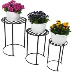 Cheapest 💯 Sunnydaze Decor Sunnydaze Indoor/Outdoor Iron Metal Modern Nesting Plant Stand for Flowers and Plants - 22" - Black - 3pk ✔️ -Planters Sales Store unnamed file 7024