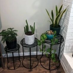 Cheapest 💯 Sunnydaze Decor Sunnydaze Indoor/Outdoor Iron Metal Modern Nesting Plant Stand for Flowers and Plants - 22" - Black - 3pk ✔️ -Planters Sales Store unnamed file 7026