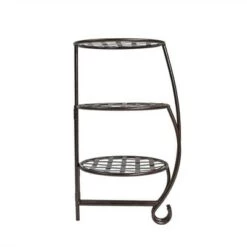 New 🎁 Sunnydaze Decor Sunnydaze Indoor/Outdoor Steel Decorative Checker Top 3-Tiered Flower Plant Stand Display - Bronze - 2pk 🔥 -Planters Sales Store unnamed file 7032