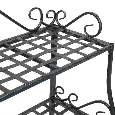 Coupon ๐ฏ Sunnydaze Decor Sunnydaze Indoor/Outdoor Iron Metal 3-Tiered Potted Flower Plant Stand with Scrolled Back Design - 30" - Black โจ 4 Coupon ๐ฏ Sunnydaze Decor Sunnydaze Indoor/Outdoor Iron Metal 3-Tiered Potted Flower Plant Stand with Scrolled Back Design - 30" - Black โจ - Image 2