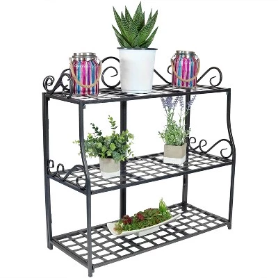 Coupon ๐ฏ Sunnydaze Decor Sunnydaze Indoor/Outdoor Iron Metal 3-Tiered Potted Flower Plant Stand with Scrolled Back Design - 30" - Black โจ 10 Coupon ๐ฏ Sunnydaze Decor Sunnydaze Indoor/Outdoor Iron Metal 3-Tiered Potted Flower Plant Stand with Scrolled Back Design - 30" - Black โจ - Image 8