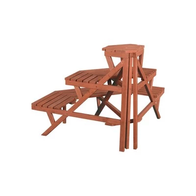 Coupon 🔥 24" H Novelty Wood Planter Stands and Holders - Brown - Leisure Season 😍 4 Coupon 🔥 24" H Novelty Wood Planter Stands and Holders - Brown - Leisure Season 😍 - Image 2