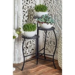 Flash Sale 🥰 Olivia & May 24" Modern 3-Tier Folding Novelty Plant Stand Black - Olivia & May 🎁