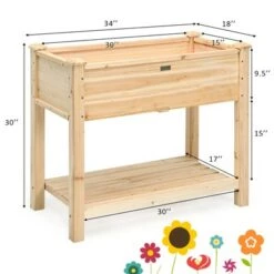Top 10 ๐คฉ Costway Raised Garden Bed Elevated Wood Planter Box Stand for Vegetable Flower ๐