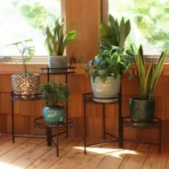 Flash Sale 🎉 Sunnydaze Decor Sunnydaze Indoor/Outdoor Iron Metal 3-Tiered Decorative Flower Plant Pot Holder Stand Display - Black - 2pk 🌟 -Planters Sales Store unnamed file 7068