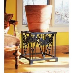 Promo 🧨 16" Iron Modern Indoor Outdoor Julia Butterfly Plant Stand Black Powder 🧥 Coat Finish - Achla Designs ❤️
