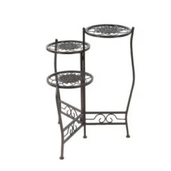 Best deal 👍 Olivia & May 24" Modern Metal Novelty Plant Stand Brown - Olivia & May ⌛ -Planters Sales Store unnamed file 7087