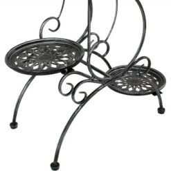Coupon 💯 Sunnydaze Decor Sunnydaze Indoor/Outdoor Steel 3-Tiered Victorian Potted Flower Plant Stand Display Shelf - 31" - Black 🥰 -Planters Sales Store unnamed file 7099