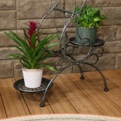 Coupon 💯 Sunnydaze Decor Sunnydaze Indoor/Outdoor Steel 3-Tiered Victorian Potted Flower Plant Stand Display Shelf - 31" - Black 🥰 -Planters Sales Store unnamed file 7102