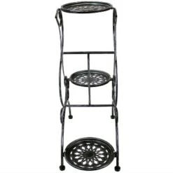 Coupon 💯 Sunnydaze Decor Sunnydaze Indoor/Outdoor Steel 3-Tiered Victorian Potted Flower Plant Stand Display Shelf - 31" - Black 🥰 -Planters Sales Store unnamed file 7105