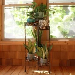 Coupon 🔥 Sunnydaze Decor Sunnydaze Indoor/Outdoor Metal Folding Decorative 6-Tiered Potted Flower Plant Stand Display - 45" - Bronze ⭐ -Planters Sales Store unnamed file 7114