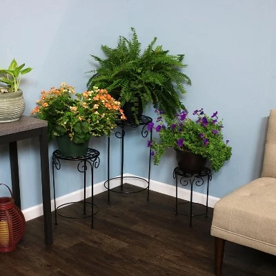 Promo โ Sunnydaze Decor Sunnydaze Indoor/Outdoor Iron Metal Potted Flower Plant Stand with Scroll Design - 24" - Black - 3pc ๐ 6 Promo โ Sunnydaze Decor Sunnydaze Indoor/Outdoor Iron Metal Potted Flower Plant Stand with Scroll Design - 24" - Black - 3pc ๐ - Image 4