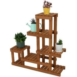 Best deal 🔥 Sunnydaze Decor Sunnydaze Indoor/Outdoor Meranti Wood with Teak Oil Finish 7-Tiered Succulent Flower Plant Stand Display Shelf - 36" - Brown 🧨 -Planters Sales Store unnamed file 7131