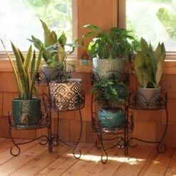 Brand new 😉 Sunnydaze Decor Sunnydaze Indoor/Outdoor Iron Metal French Lily Decorative 3-Tiered Flower Plant Stand - 22" - Black - 2pk 😀 -Planters Sales Store unnamed file 7138