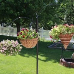 Best Sale 👏 Sunnydaze Decor Sunnydaze Indoor/Outdoor 4-Arm Garden Hanging Basket Flower Plant Stand with Adjustable Arms - 84" - Black 👍 -Planters Sales Store unnamed file 7143