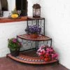 Best deal 😀 Sunnydaze Decor Sunnydaze Indoor/Outdoor Steel 3-Tiered Potted Flower Plant Corner Display Stand Shelf with Mosaic Tiled Top - 40" 🥰 -Planters Sales Store unnamed file 7157