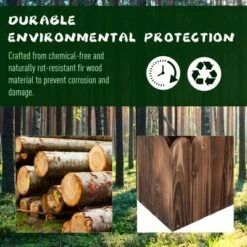 New 🔥 Outsunny 40" x 16" x 12" Raised Bed Garden Flower Planter Box with Fir Wood 4 Drainage Holes & Lightweight Build 😍 -Planters Sales Store unnamed file 716