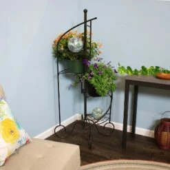 Coupon 👏 Sunnydaze Decor Sunnydaze Indoor/Outdoor Iron Metal 4-Tiered Potted Flower Plant Stand with Spiral Staircase Design - 56" - Black - 2pk 💯 -Planters Sales Store unnamed file 7169