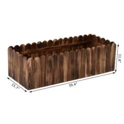 New 🔥 Outsunny 40" x 16" x 12" Raised Bed Garden Flower Planter Box with Fir Wood 4 Drainage Holes & Lightweight Build 😍 -Planters Sales Store unnamed file 717